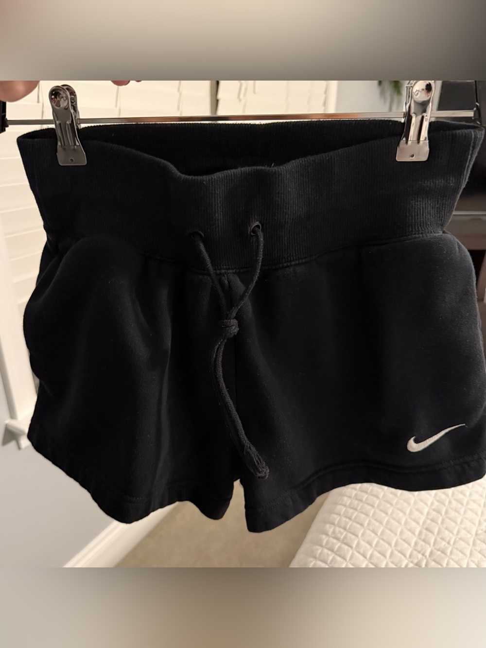 Nike Women's Black Ribbed-Waist Athletic Shorts